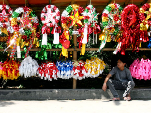 Parols are sold in the Philippines for Christmas.
